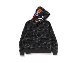 Bape Ins Shark Double Hat Sweater Zipper Coat Star Camouflage Sky Night Light Fashion Brand Co-branded Loose Hoodie for Men and Women